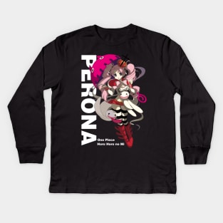 Perona One Piece Anime Chibi Kids Long Sleeve T-Shirt